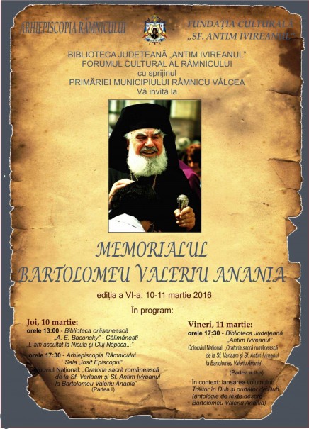 Memorialul Bartolomeu Valeriu Anania 2016