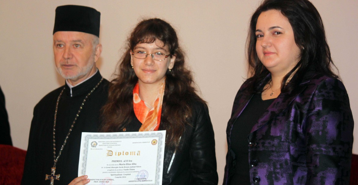 Premierea elevilor vâlceni, la Centrul Eparhial