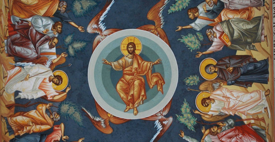 Înălțarea Domnului - frescă, Paraclisul Mănăstirii Arnota